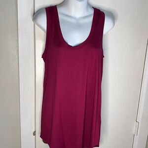 THREE DOTS Magenta Muscle Tank Top-L